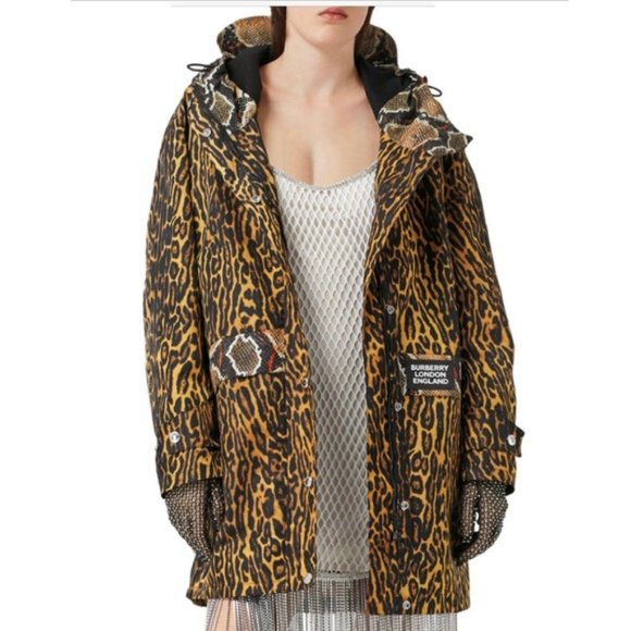 NWT ~ BURBERRY LEOPARD PRINT HOODED RAINCOAT sz 10 - Picture 3 of 15
